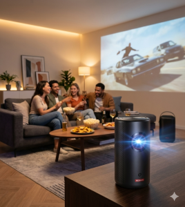vidéoprojecteur chambre adulte Anker Nebula Capsule 3 ambiance cosy portable