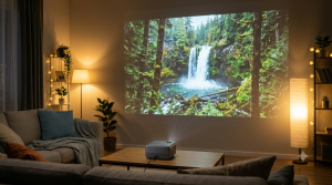 mini videoprojecteur salon projection mur immersion film