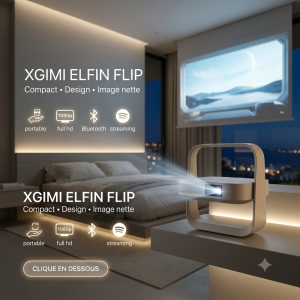 vidéoprojecteur bluetooth XGIMI Elfin Flip compact ambiance cinéma chambre projection mur