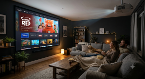 videoprojecteur streaming salon disney plus film immersion
