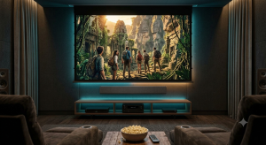 barre de son videoprojecteur ambiance cinema maison
