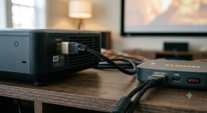 cable hdmi branche videoprojecteur connexion haute qualite